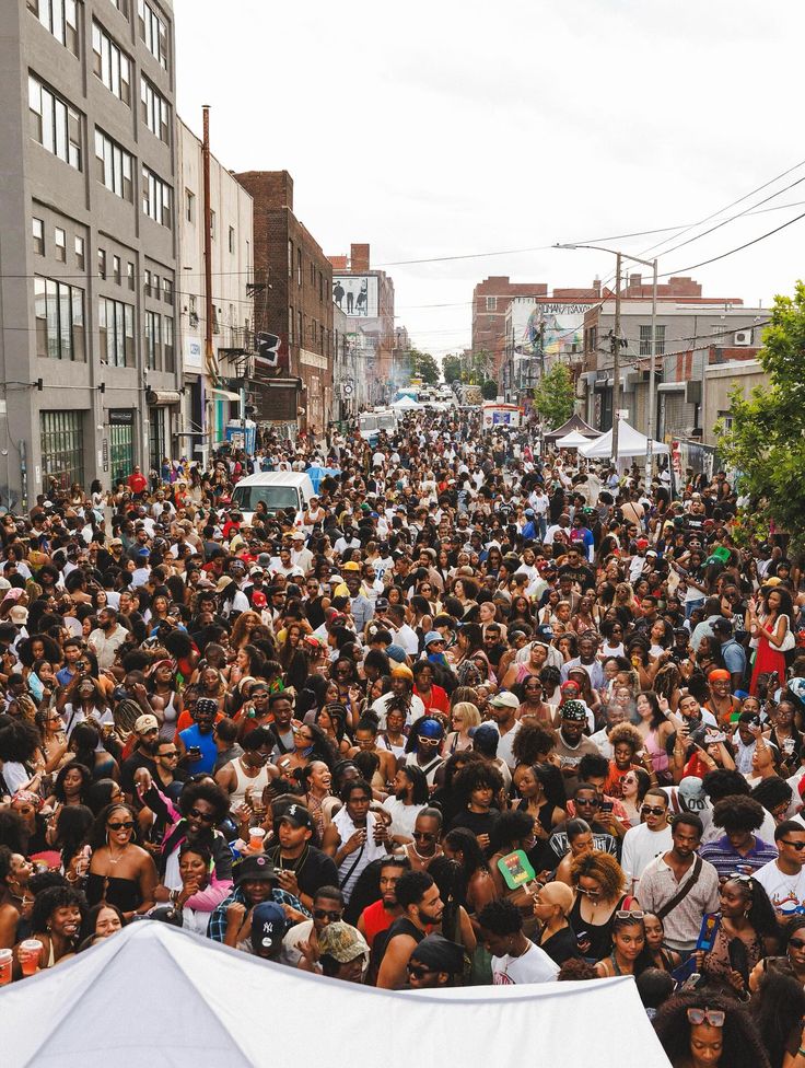 A packed street festival